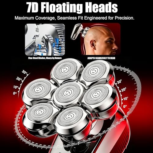 7D Magnetic Floating Head Shaver Replacement Heads 2-Pack