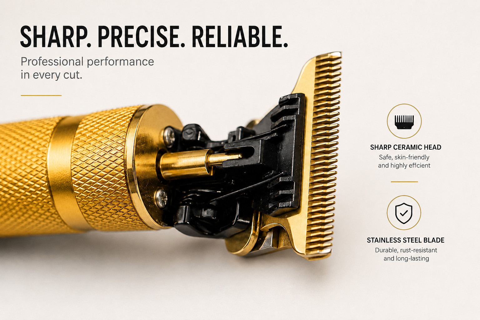 Vintage T9 Barbeador Gold Beard Hair Trimmer Cutter Machine for Men
