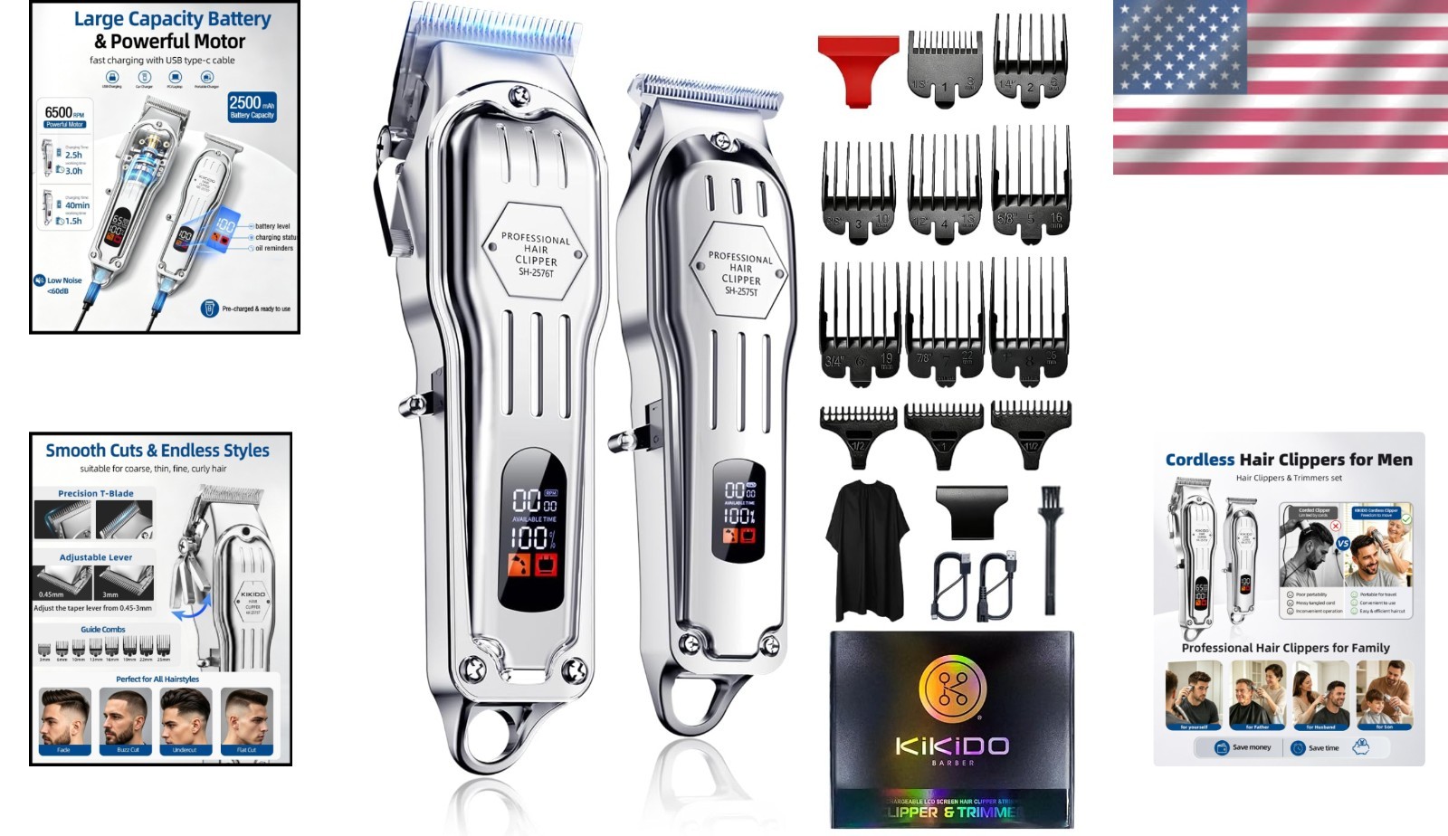 Barber Clippers for Face & Body Grooming