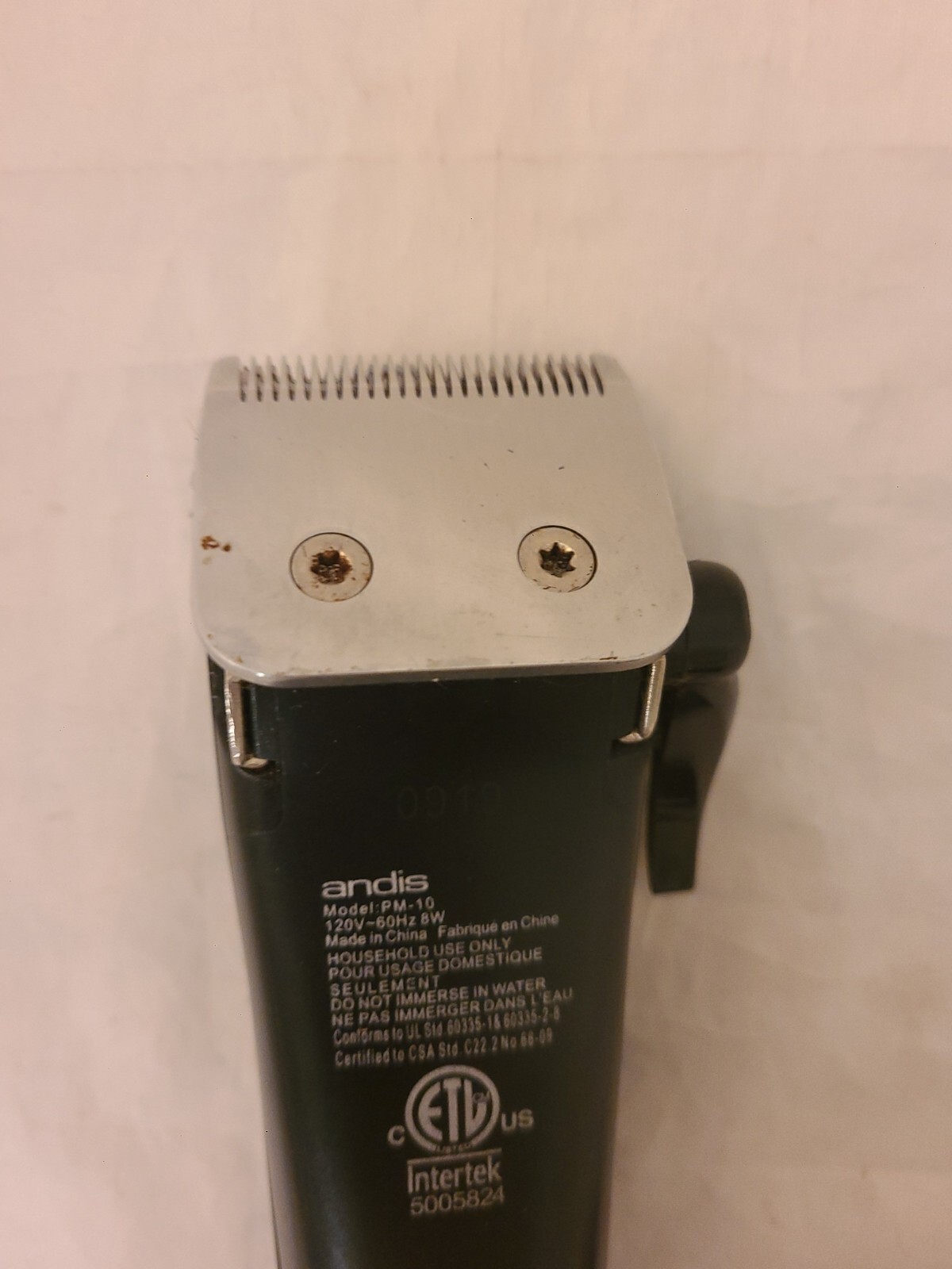 ANDIS ELECTRIC Clipper HAIR Cutter Model PM-10 Silver Black