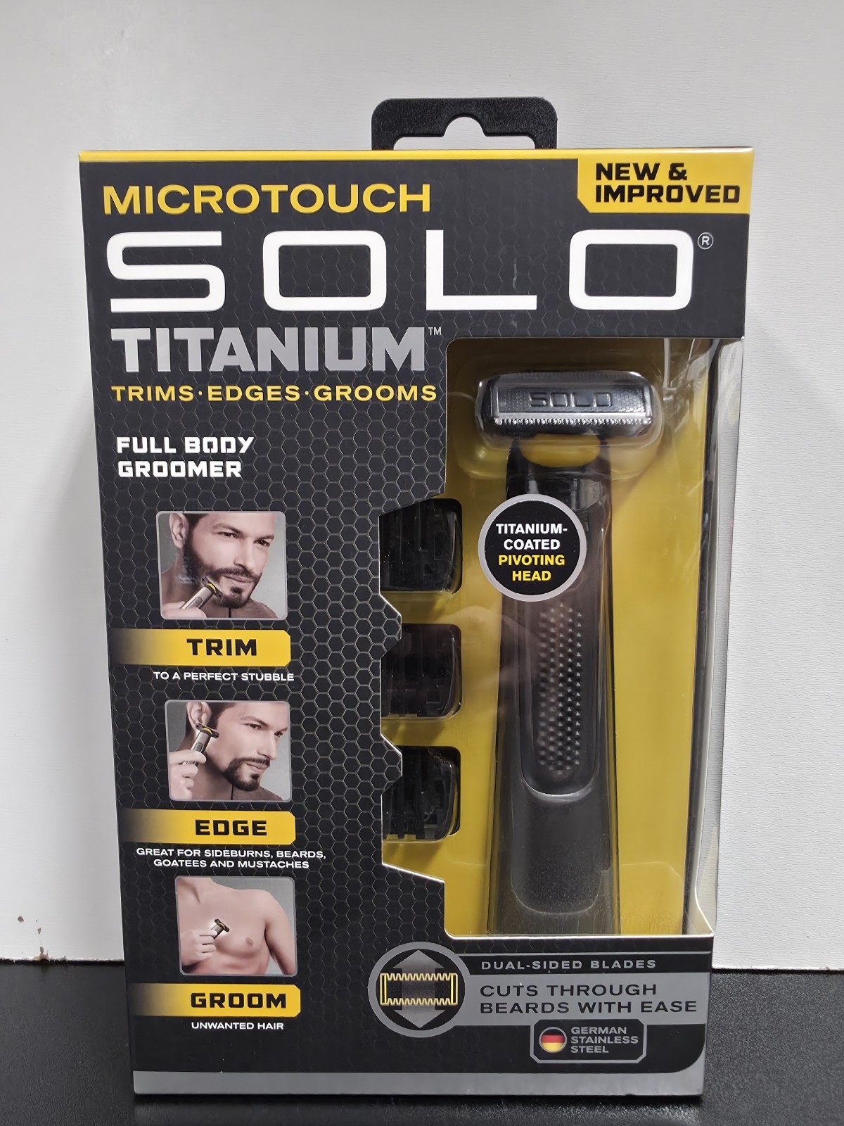 MicroTouch SOLO Titanium Rechargeable Full Body Groomer w/ 3 Heads NEW/SEALED