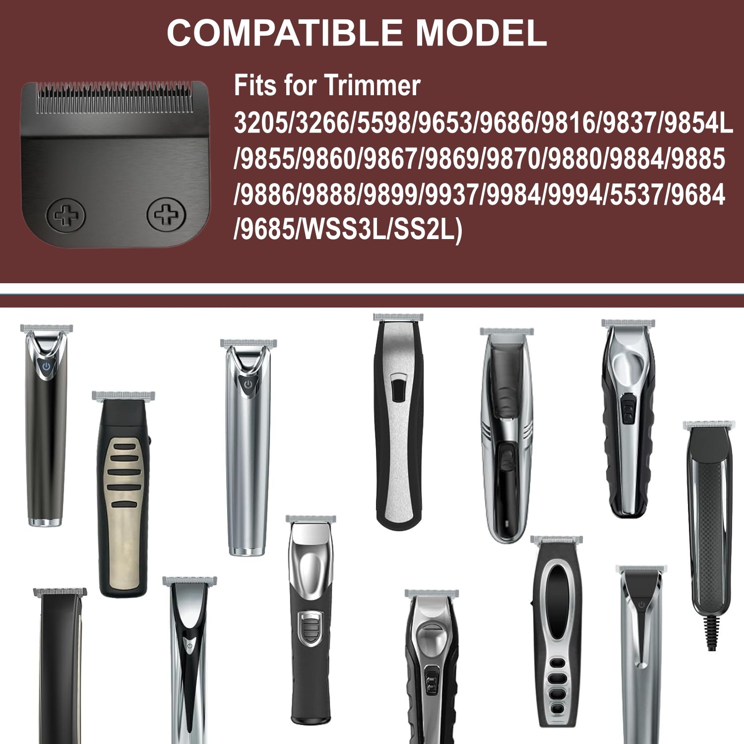2Pcs Detachable Replacement Blade fits Wahl Trimmers Stainless Steel 30mm 40mm