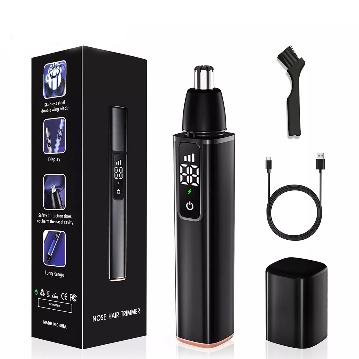 Nose Hair Trimmer for Men, 2024 Painless USB Rechargeable Nose Hair Trimmer