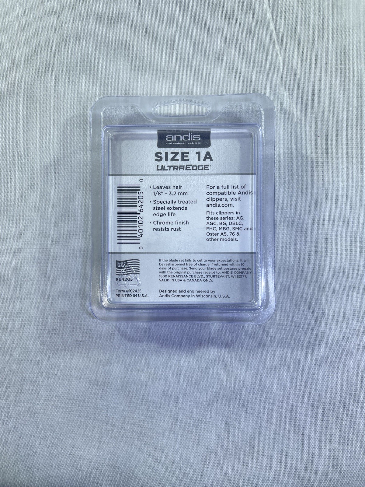 Andis Professional UltraEdge Detachable Blade, Size 1A #64205 USA New Sealed