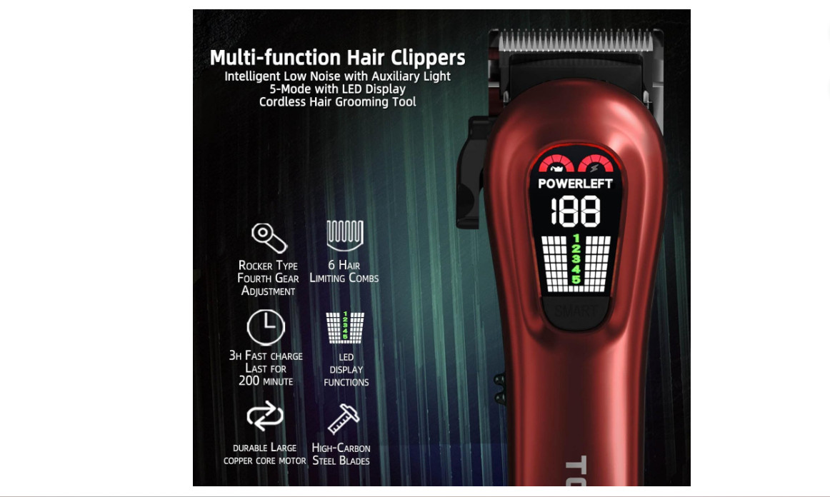 TCMKY Hair Clippers for Men Barber Clippers Rechargeable Hair Trimmer Kit | Prof