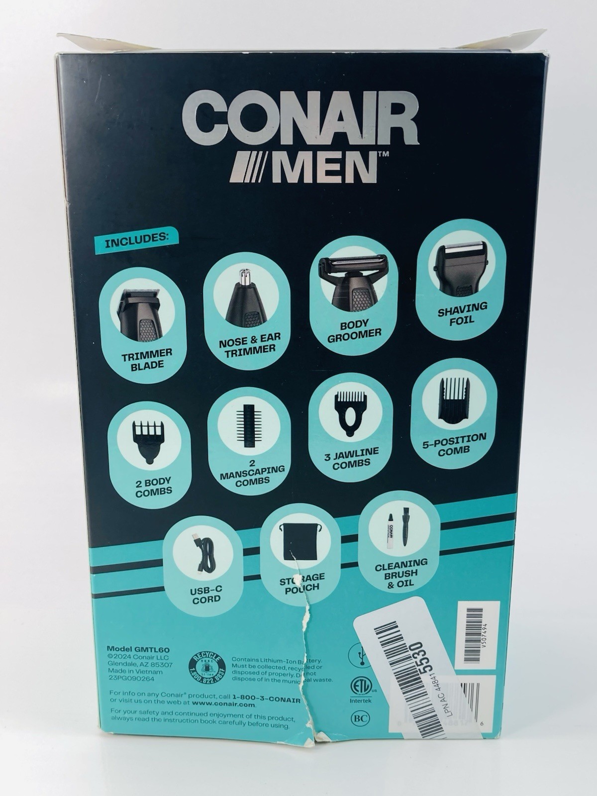 Conair Men GMTL60 Total Body Trimmer 16-Piece Grooming Kit New Open Box
