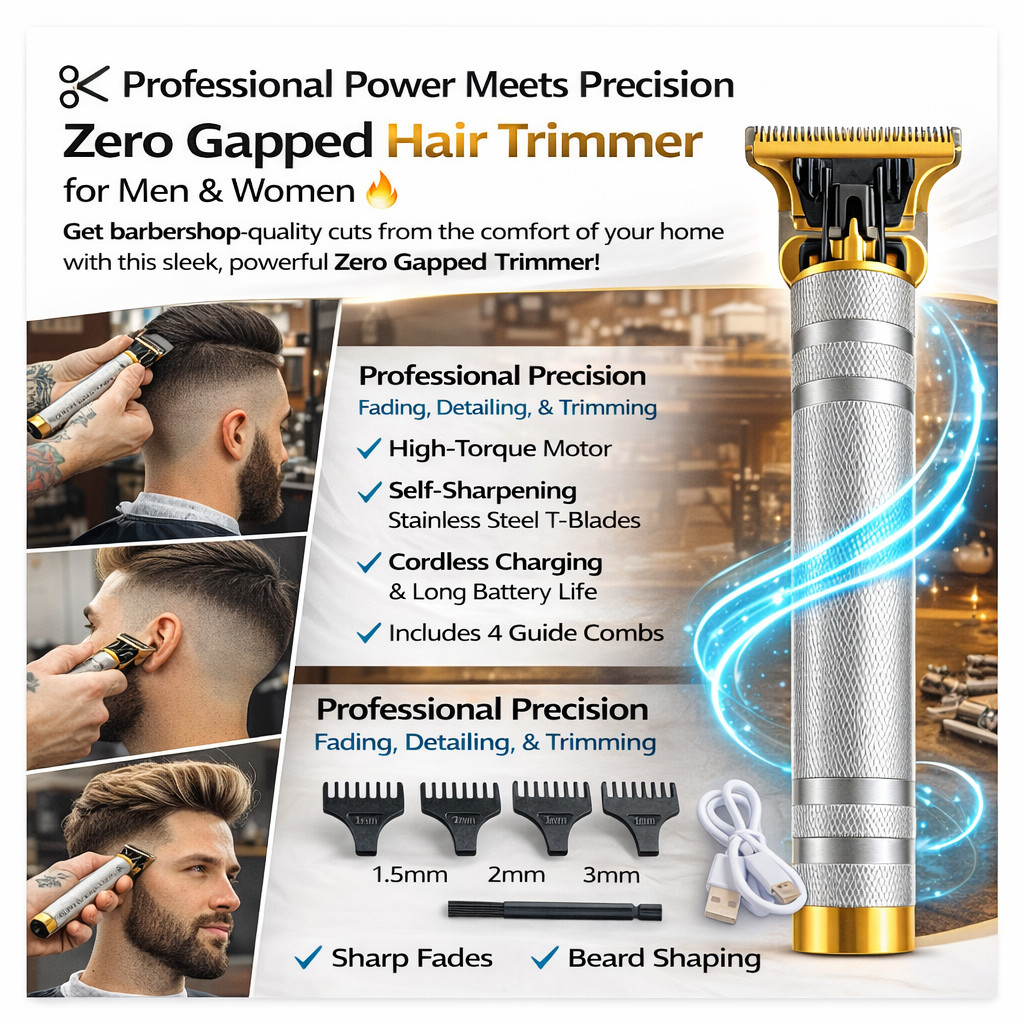 Vintage T9 Barbeador Gold Silver Beard Hair Trimmer Cutter Machine for Men