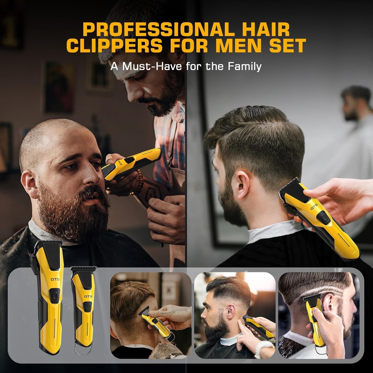 Professional Hair Clippers for Men,Professional Barber Clippers and Trimmer Set