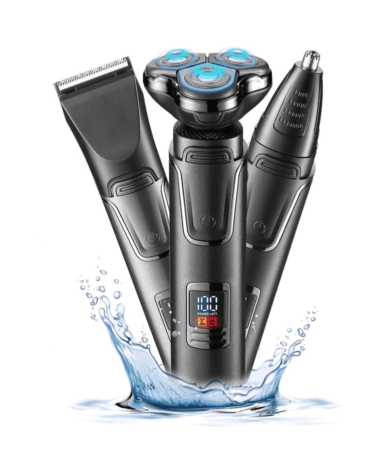OCTMOM Electric Shavers for Men, 3-in-1 Cordless Beard Trimmer