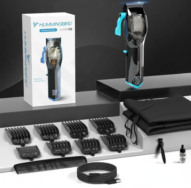 HUMMINGBIRD MK10 Pro Series Hair Clippers – 9,000 RPM Brushless Motor, DLC Bl…