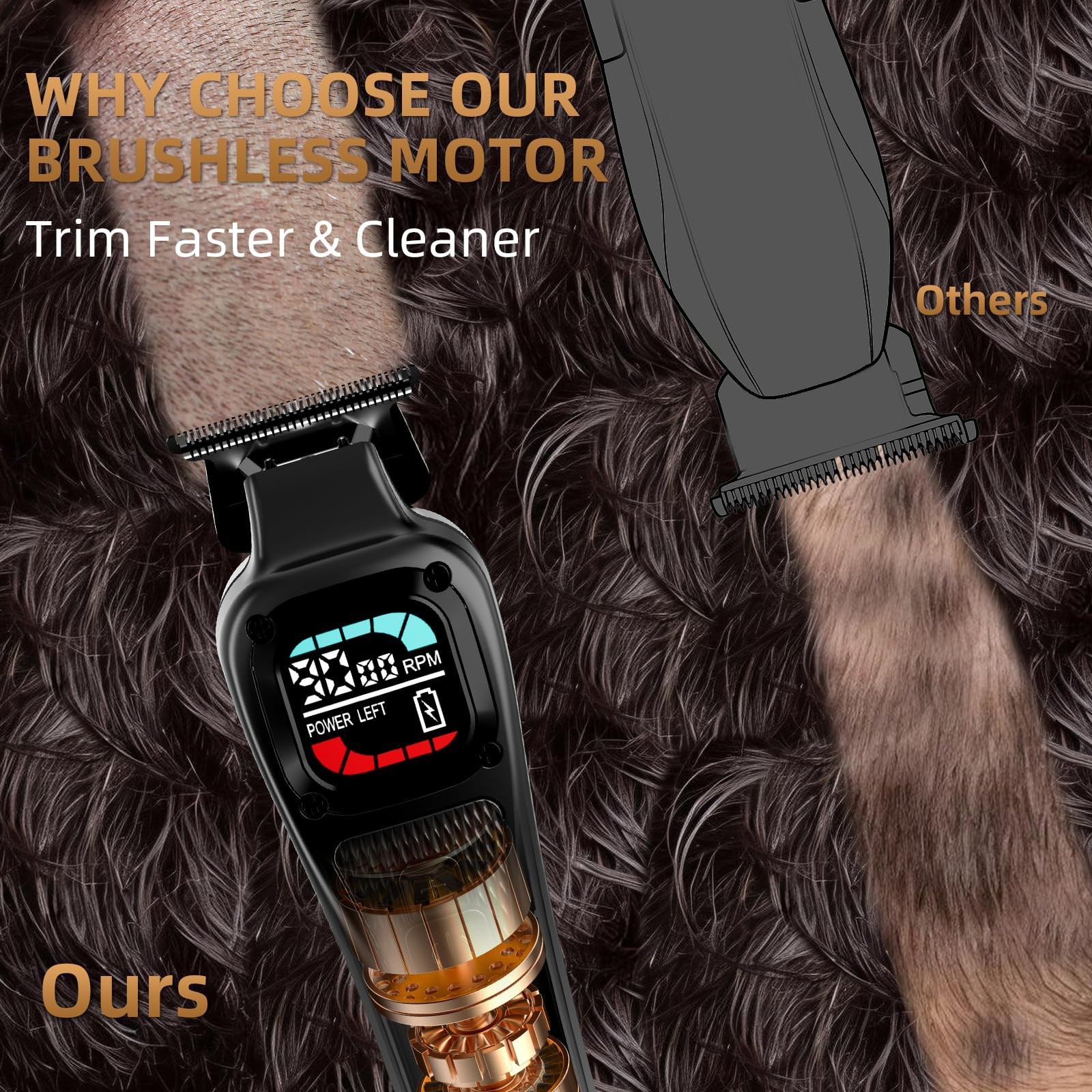 Ufree Hair Clippers for Men, 9000 RPM Brushless Motor, DLC Blades, 5 Speeds