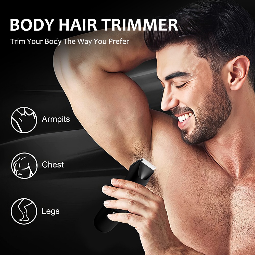 Groin Pubic Hair Trimmer for Men’s Electric Ball Trimmer Wet/Dry Body Shaver USB