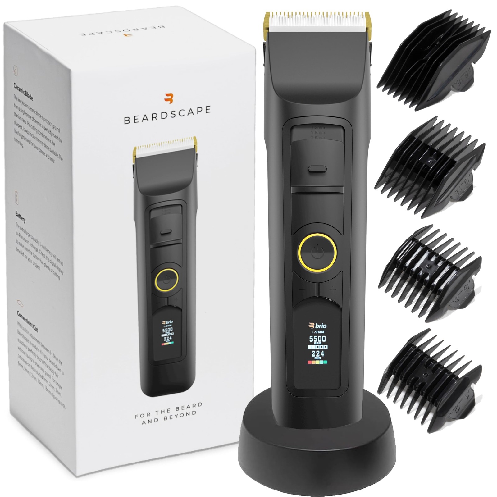 Brio Beardscape V2 Beard Trimmer for Men Professional with Low Friction Ceram…