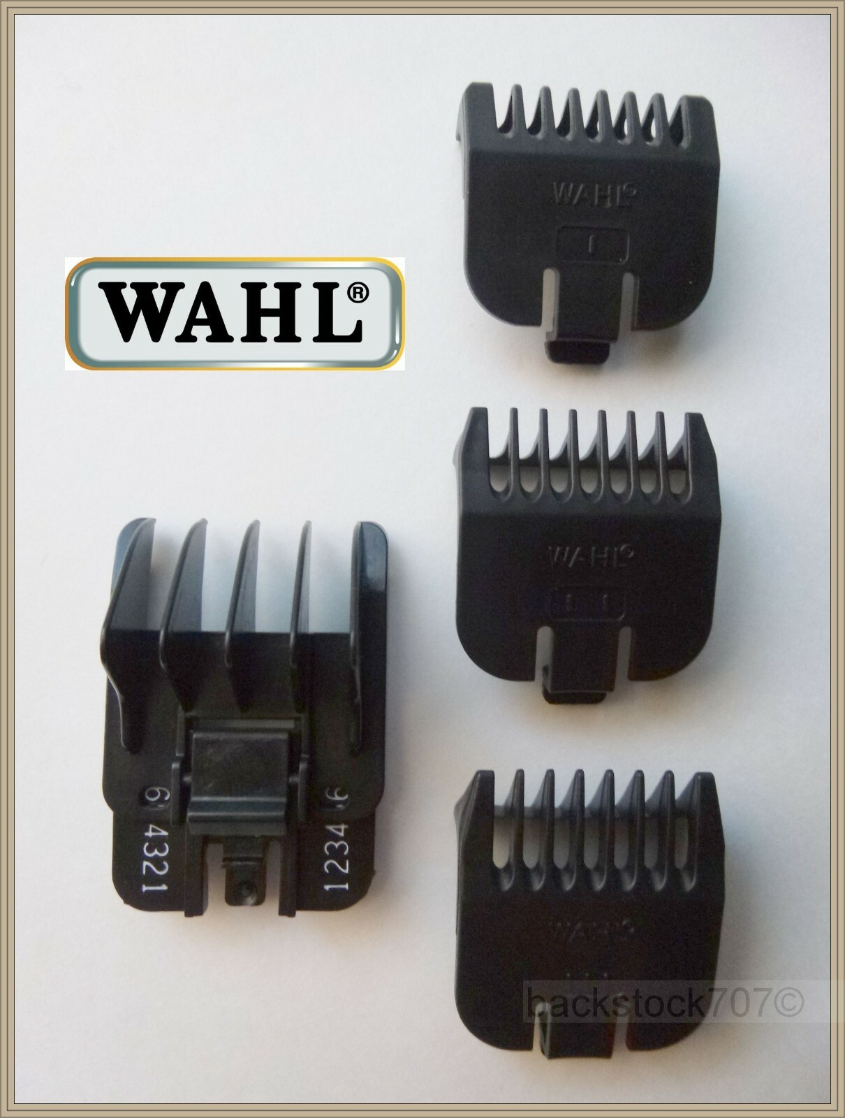 Wahl Trimmer Replacement Blade Guard Beard Stubble Comb Set and 6 Position Guide