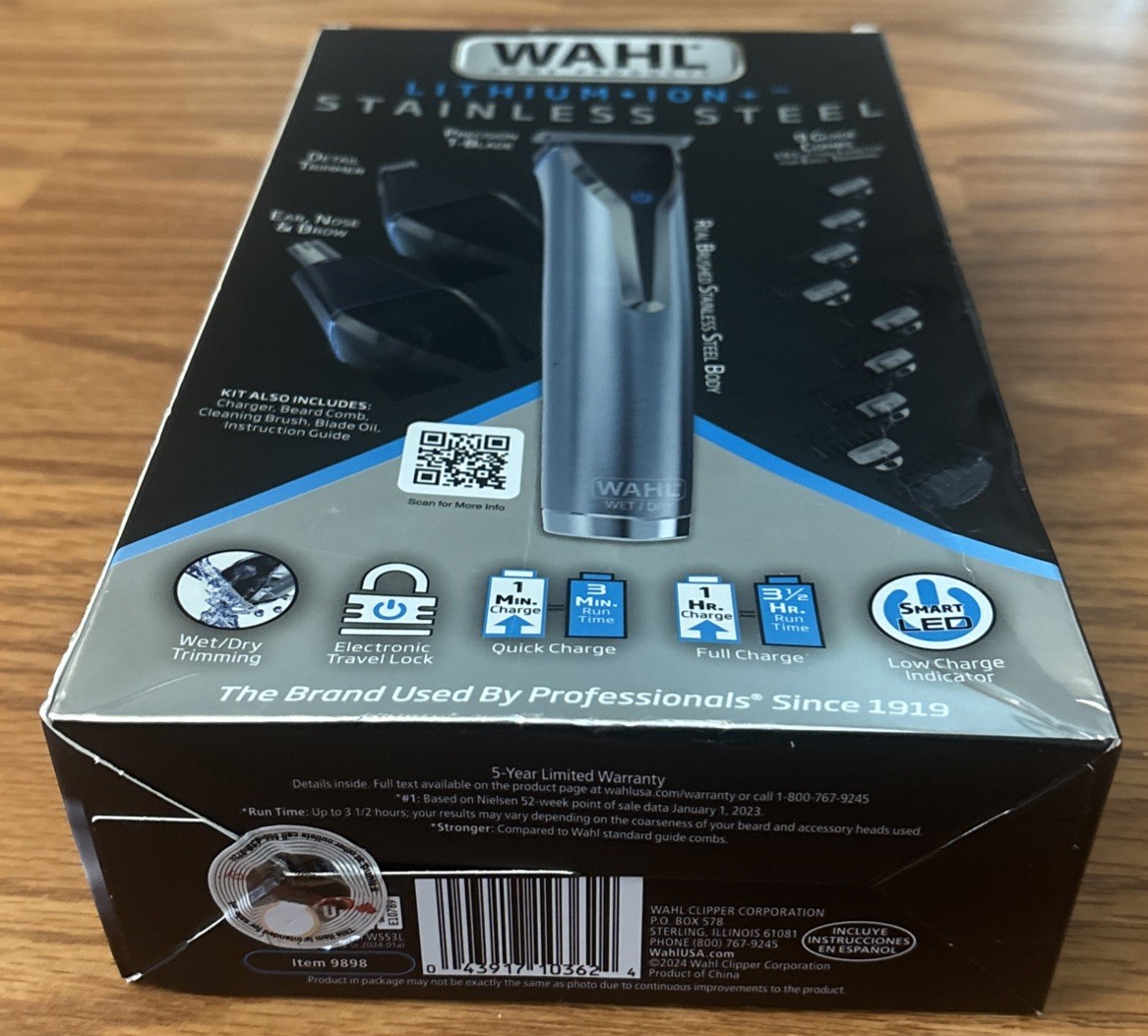 Wahl Lithium-Ion Stainless Steel All In One Waterproof Grooming Trimmer Cordless
