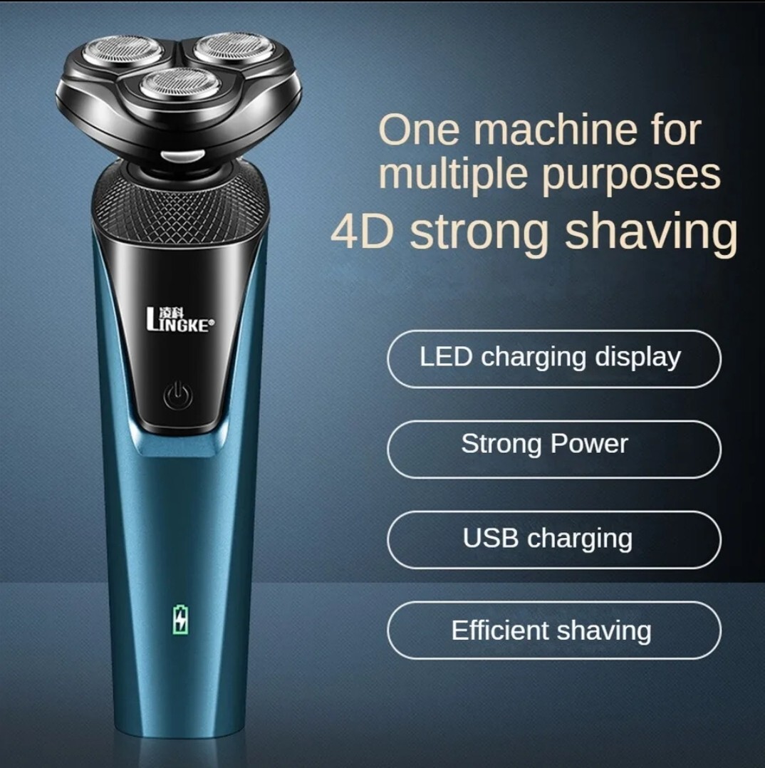 3-in-1 Wet & Dry Electric Shaver, Washable Rechargeable Men’s Electric Shaver