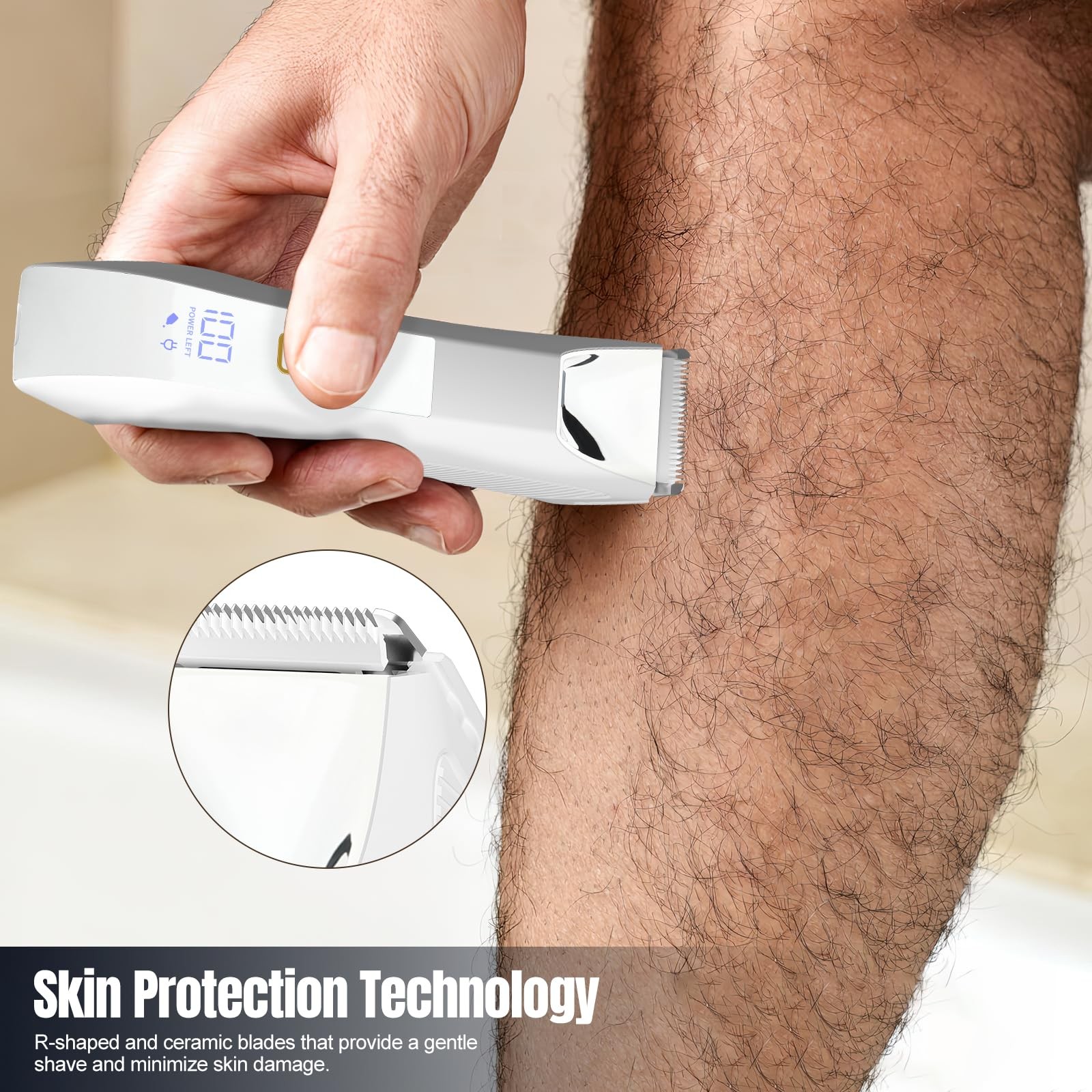 Manscape Body and Ball Trimmer for Men, 3-in-1 Pubic Groin & Nose Hair Trimmer,