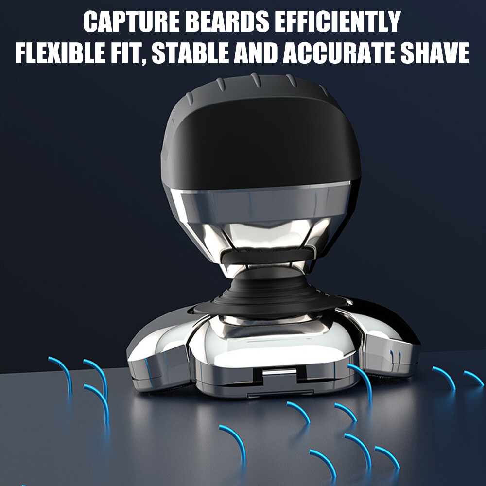 6 in 1 9D Rotary Electric Shaver Bald Head Razor Beard Trimmer Grooming Kit LED