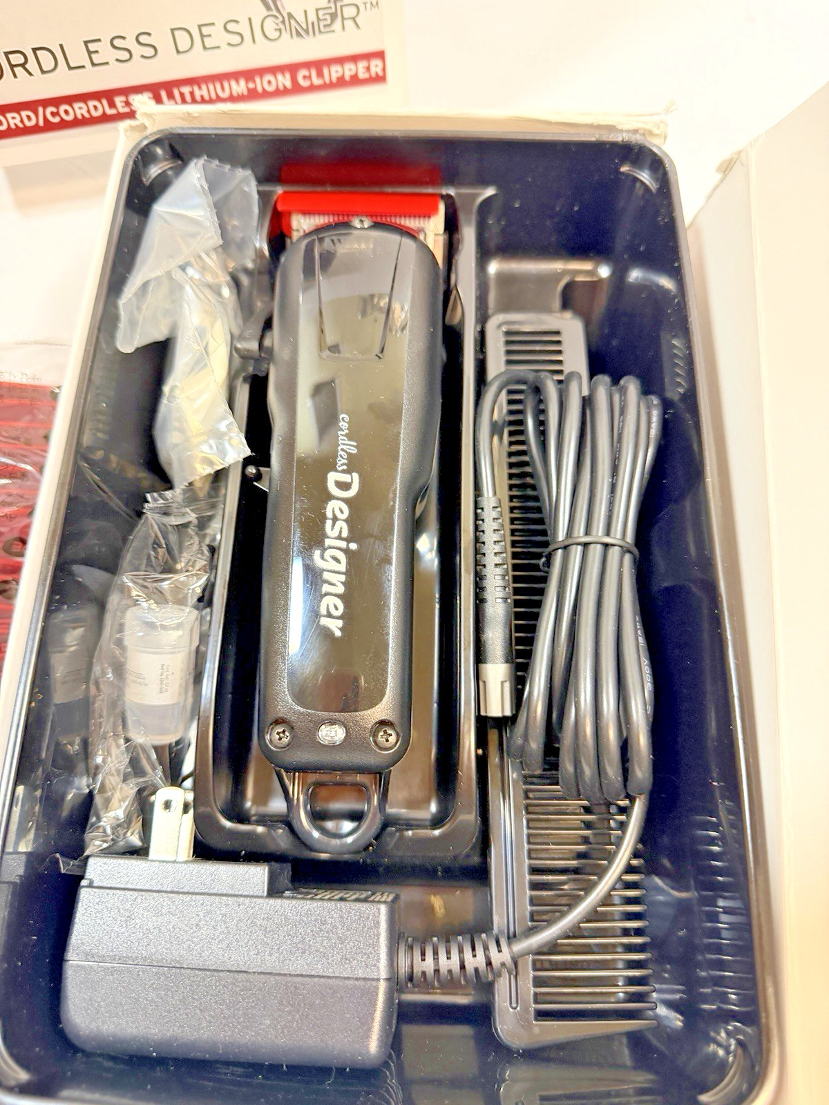 WAHL PROFESSIONAL CORDLESS DESIGNER CLIPPER #8591 OPEN BOX