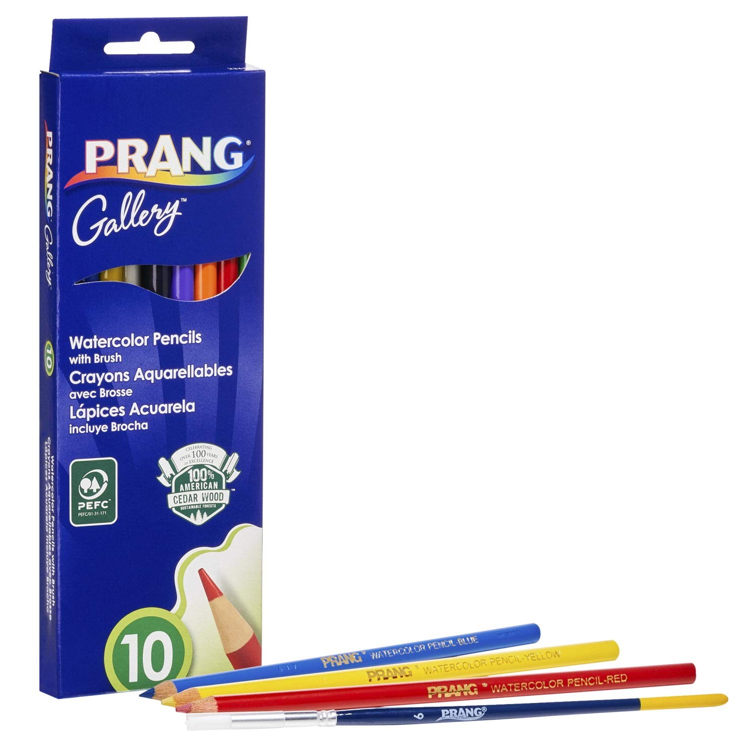 Prang Watercolor Colored Pencils, Includes 10 Count (Pack of 1), Multicolored