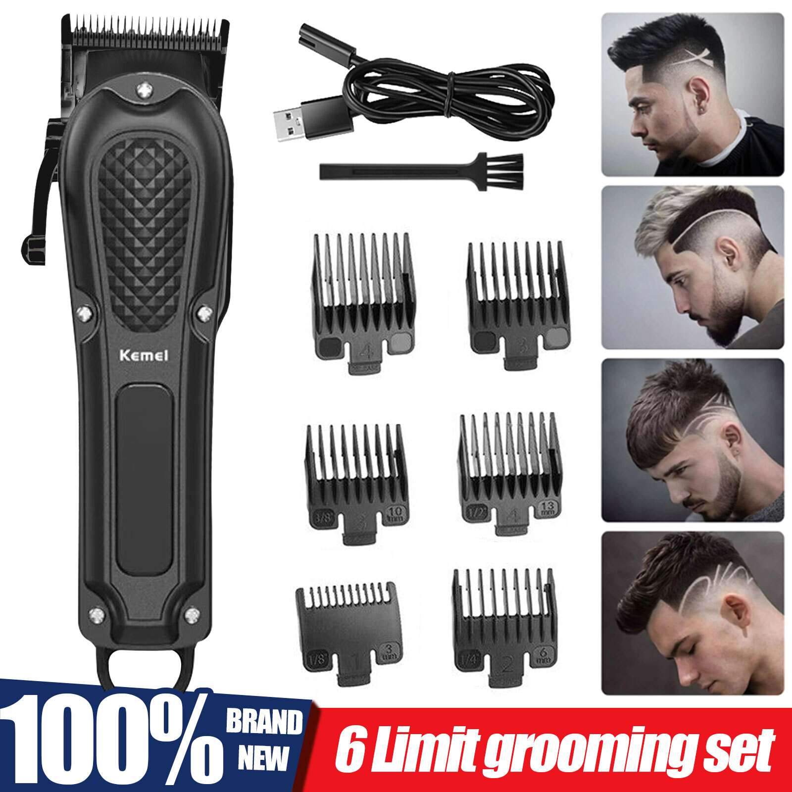 Kemei Professional Hair Clippers Cordless Barber Trimmer Beard Cutting Machine