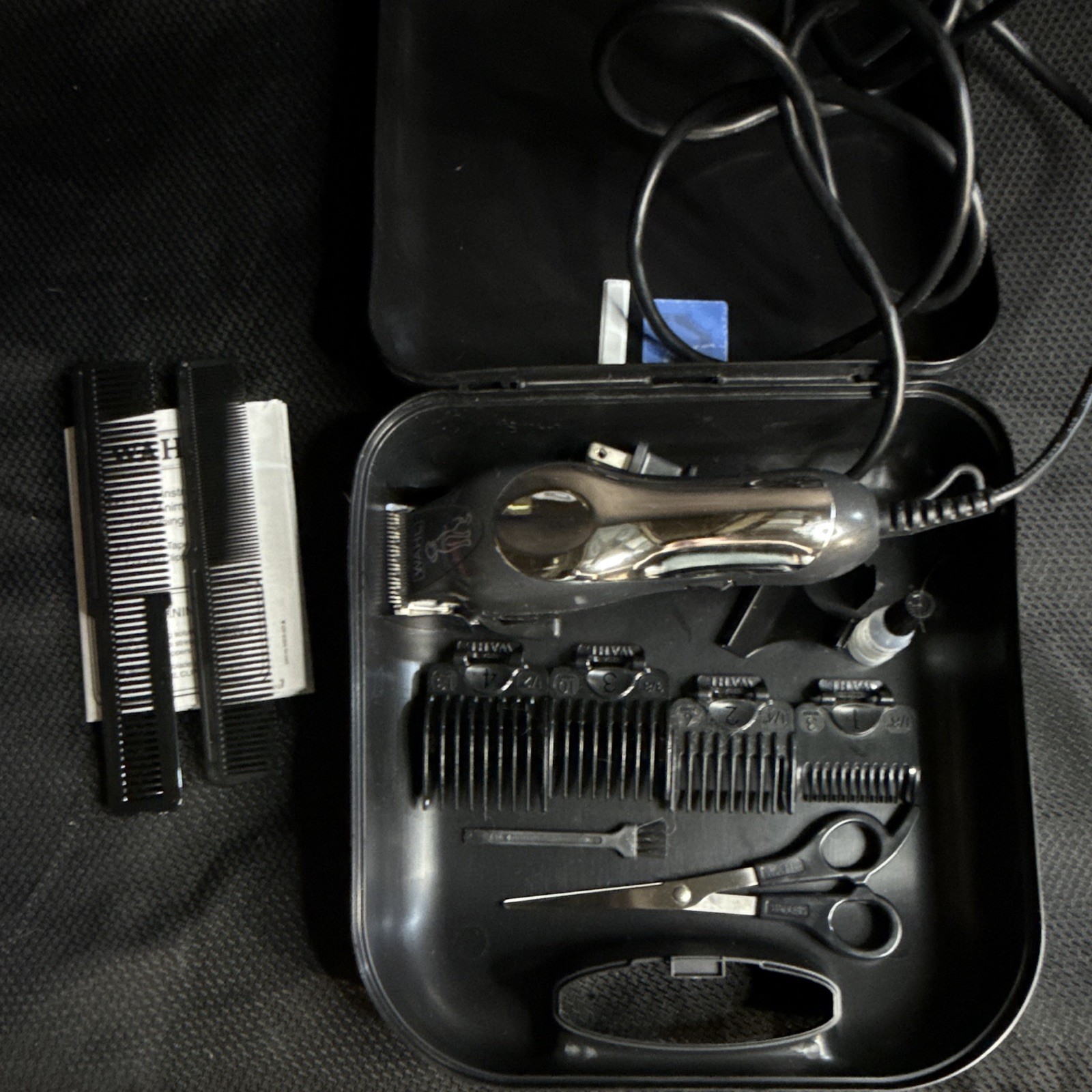 Wahl Animal Grooming Kit Corded Electric Clipper w/ Guards & Case Black