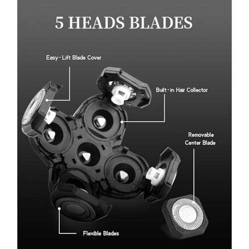 Pinkind 5 Blade Shaver Head Refills for Freebird FlexSeries