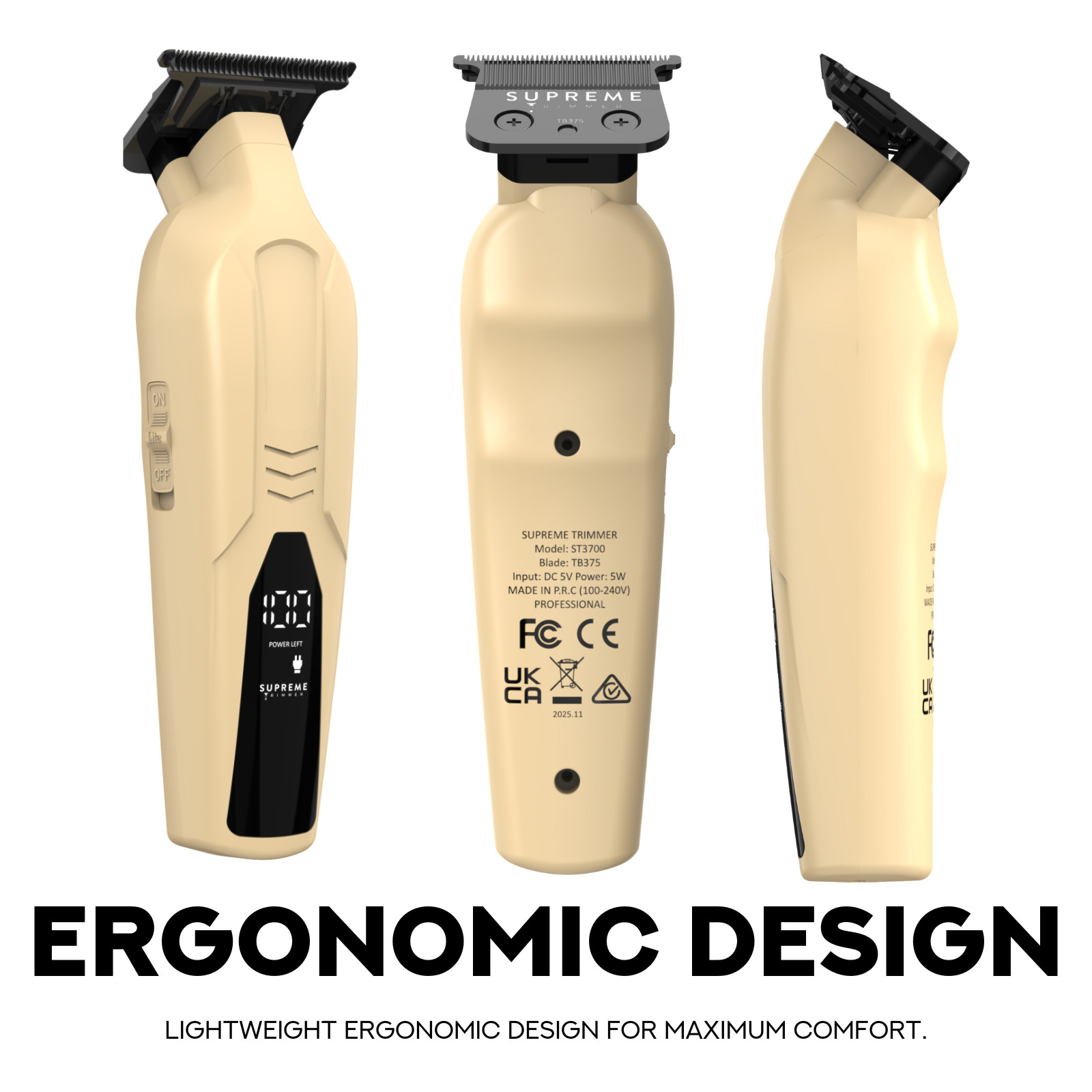 Supreme Trimmer Vader Lite ST3700 – Cordless Beard, Hair & Body Trimmer – Sand