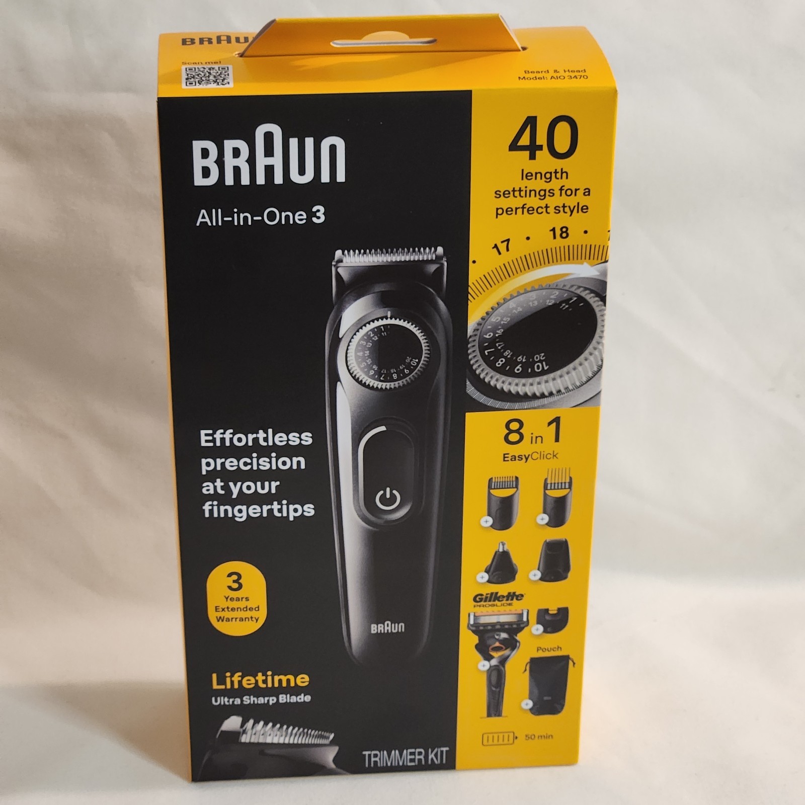 Braun All-in-One 3 8-in-1 Electric Beard Trimmer Kit & Razor NEW