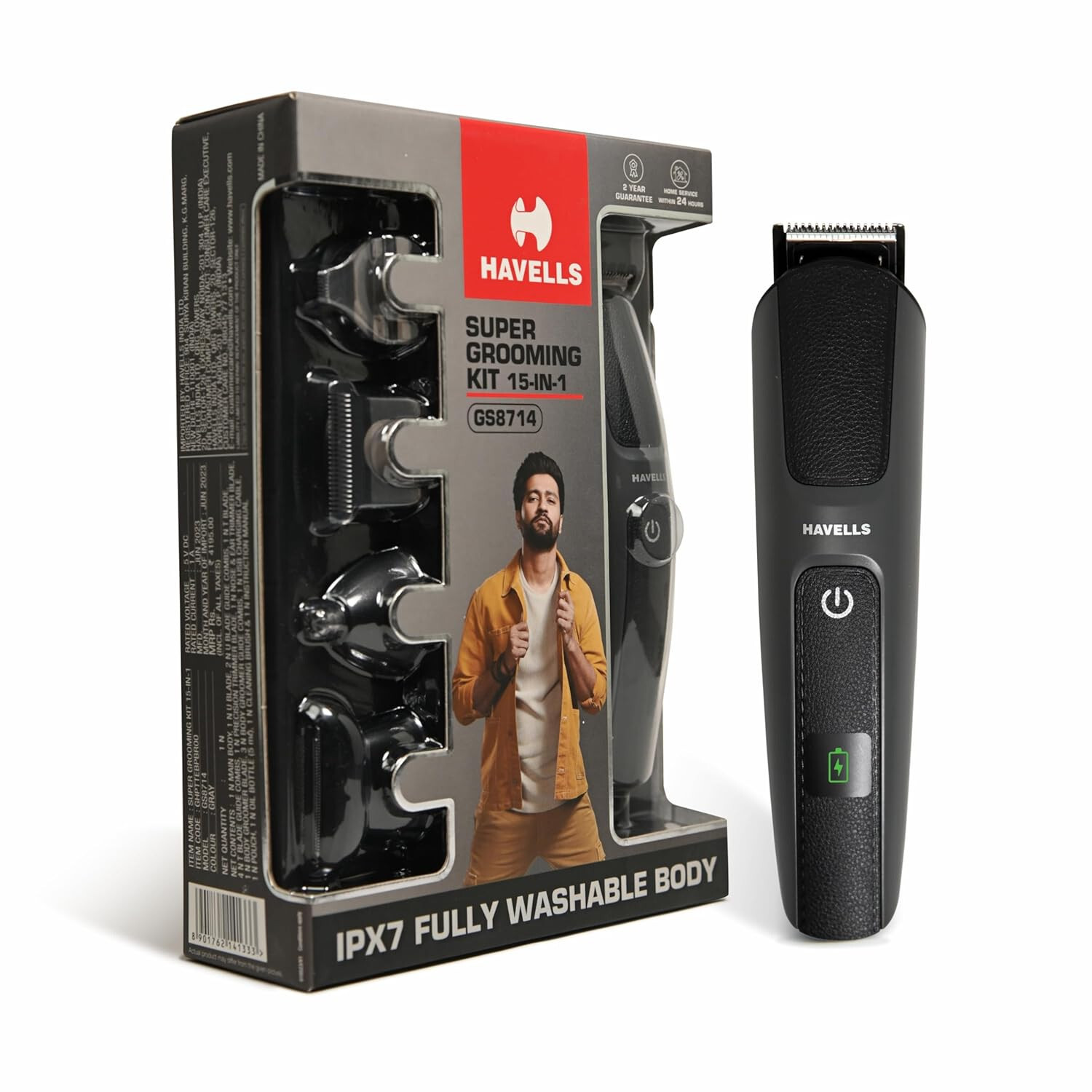 Havells Multipurpose Trimmer for Mens,Stainless Steel,Rechargeable,‎‎ ‎‎GS8714,