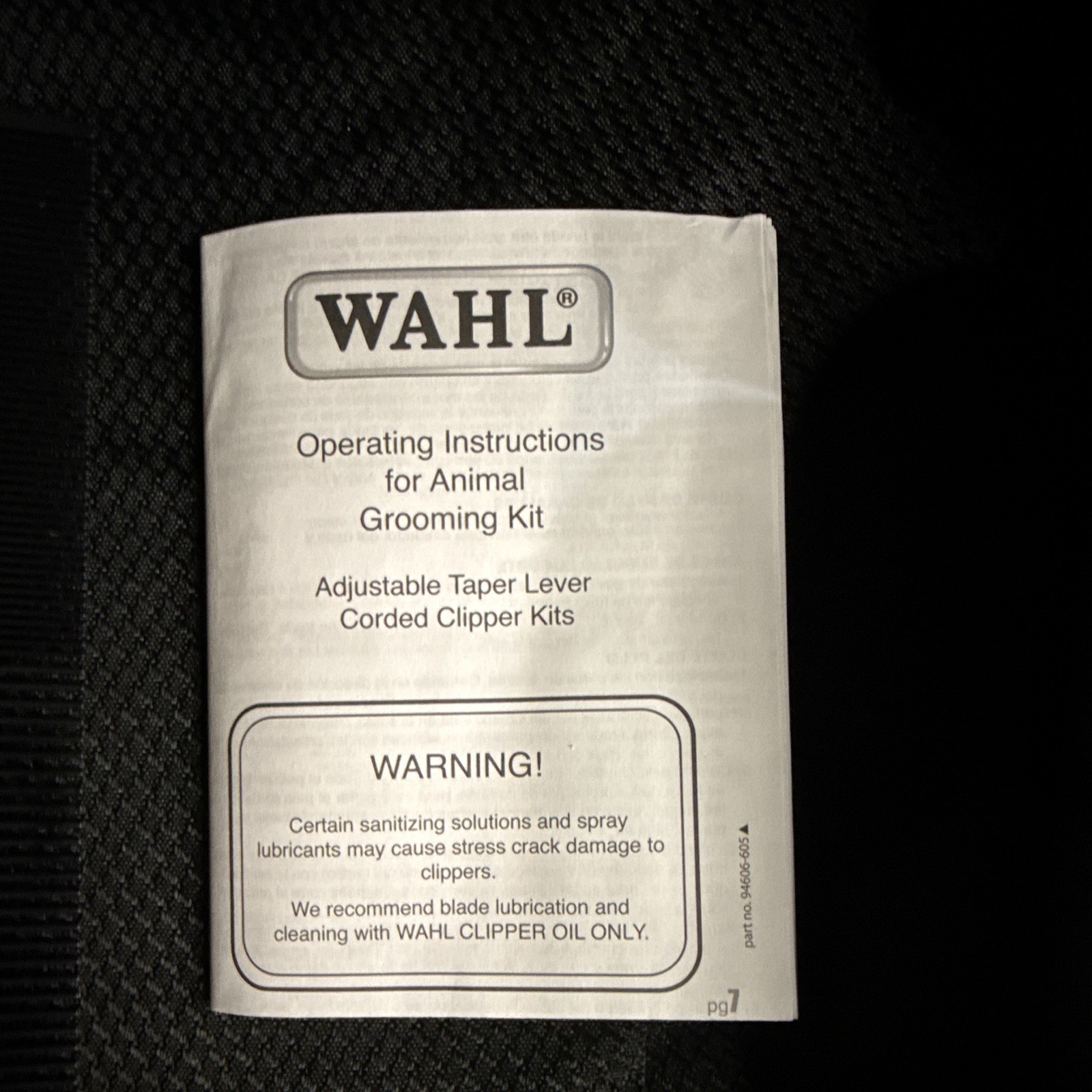 Wahl Animal Grooming Kit Corded Electric Clipper w/ Guards & Case Black