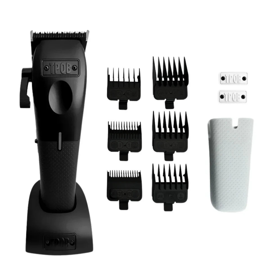 TPOB PLAY CLIPPERS BLACK WITH EXTRA WHITE GRIPS, CHARGING STAND AND GUARDS *NEW*