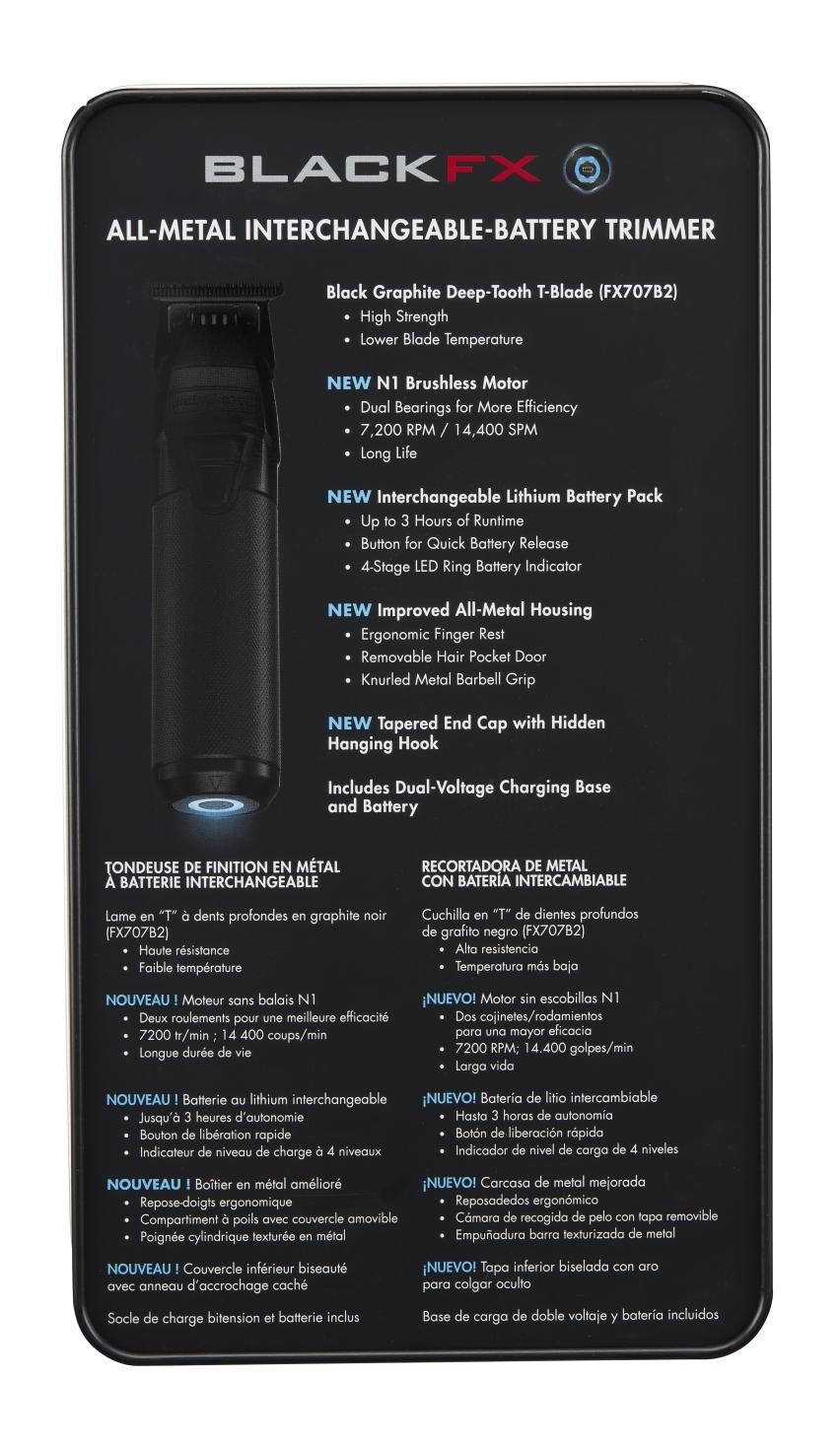 BaBylissPRO FXONE BLACKFX Cordless Trimmer | FX799MB