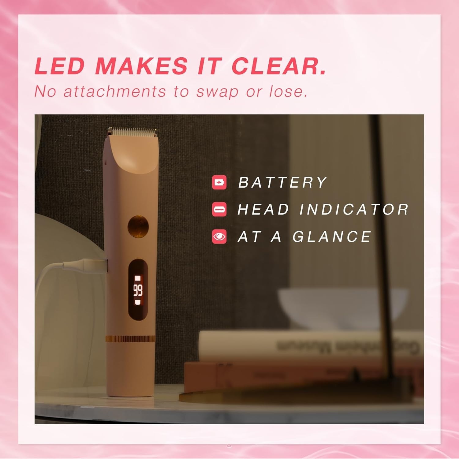 Dual-head electric body hair trimmer,suitable for sensitive areas,IPX7waterproof