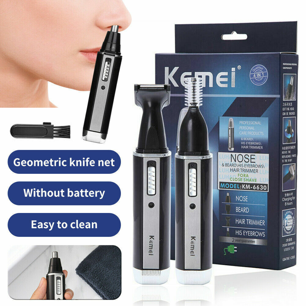 4 in1 Kemei Trimmer Rechargeable Ear Face Eyebrow Nose Hair Beard Shaver Clipper