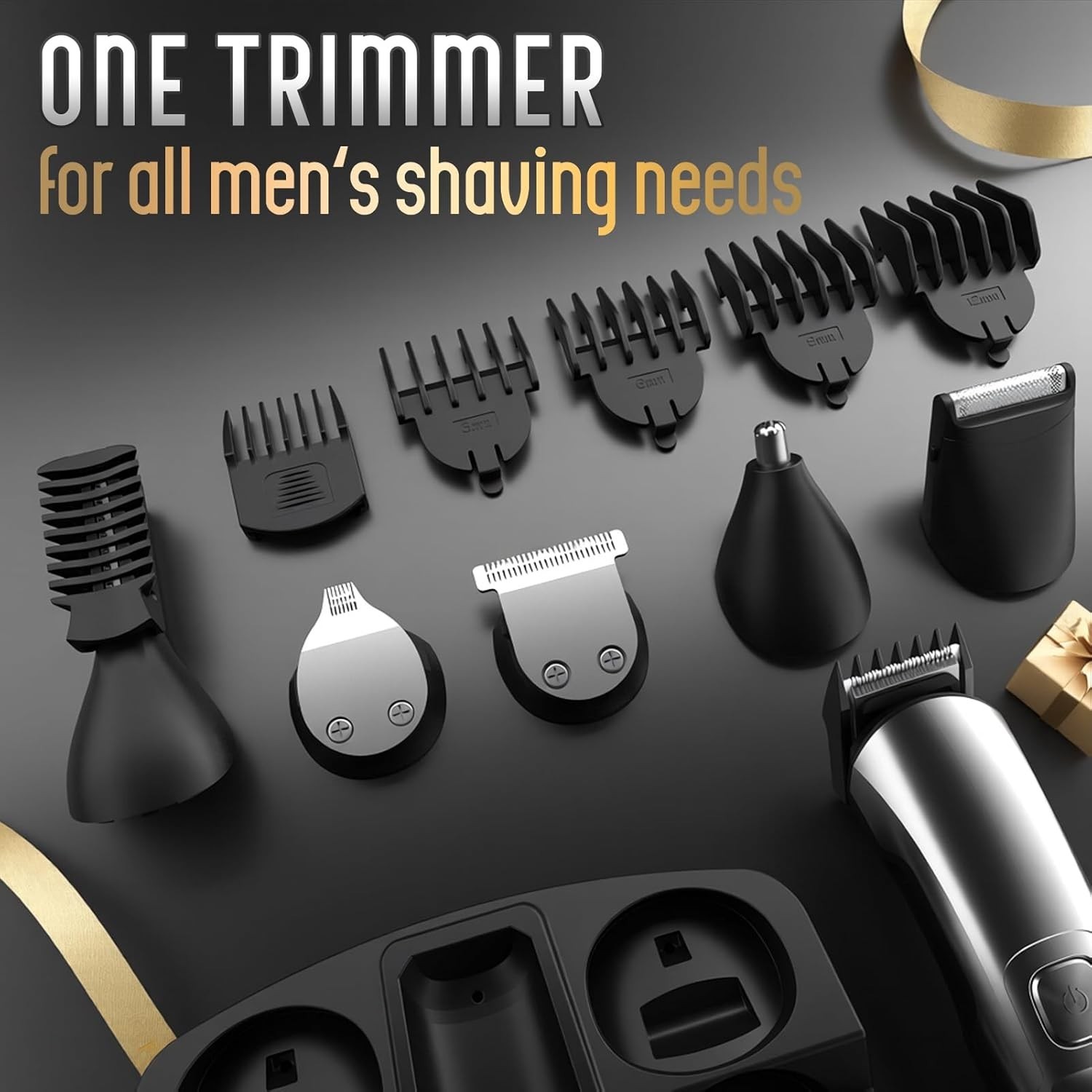 Beard Trimmer for Men, Waterproof Electric Razor for Nose, Body, Face & Mustache