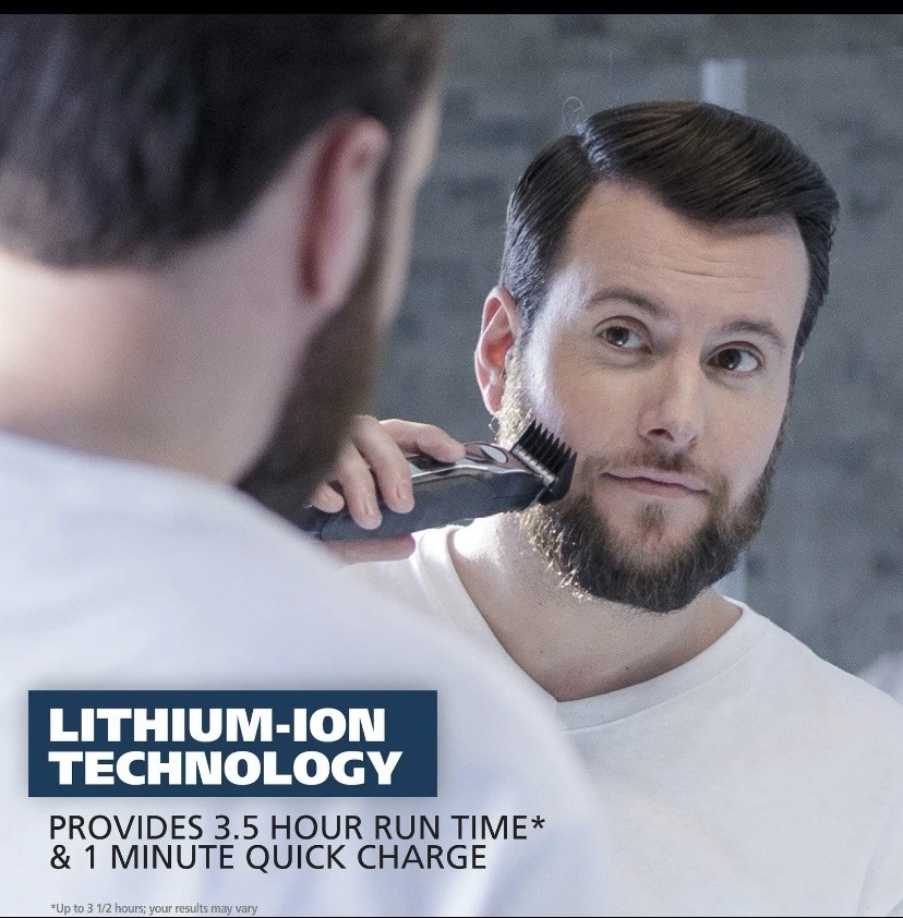 Wahl Lithium Ion Detachable Blade Beard Trimmer Shaver 11pc Grooming Kit 9888