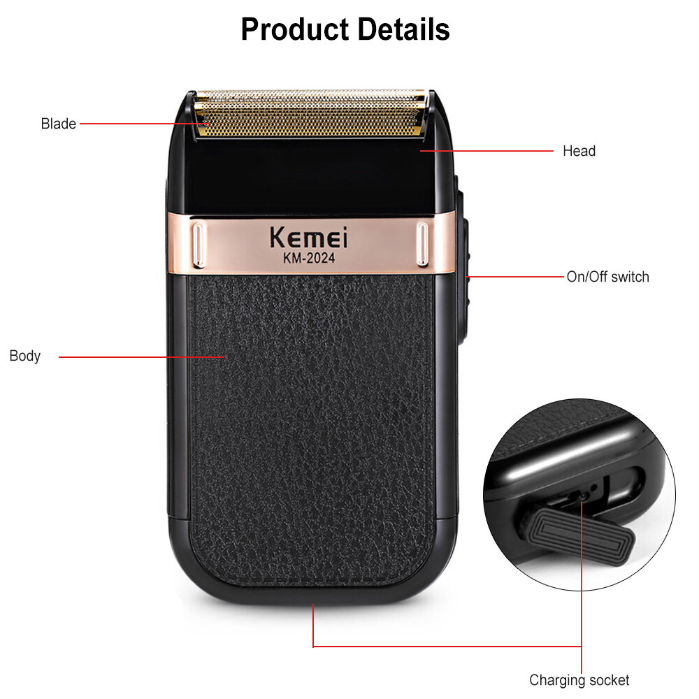 Kemei Men Electric Shaver Trimmer Bald Razor Hair Beard Shaving Machine KM-2024