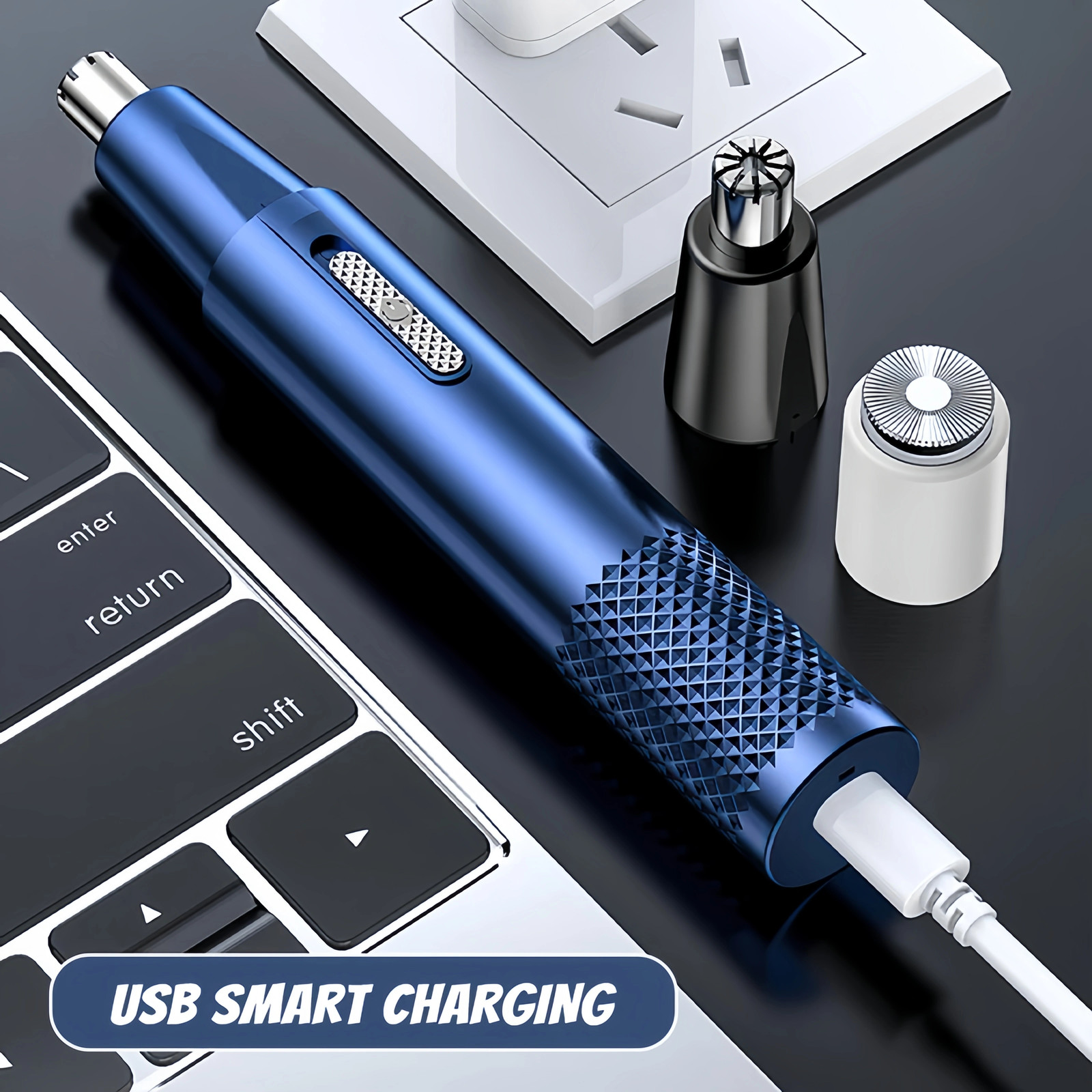 USB Rechargeable Nose & Ear Hair Trimmer-Precision Electric Hair Removal Clipper
