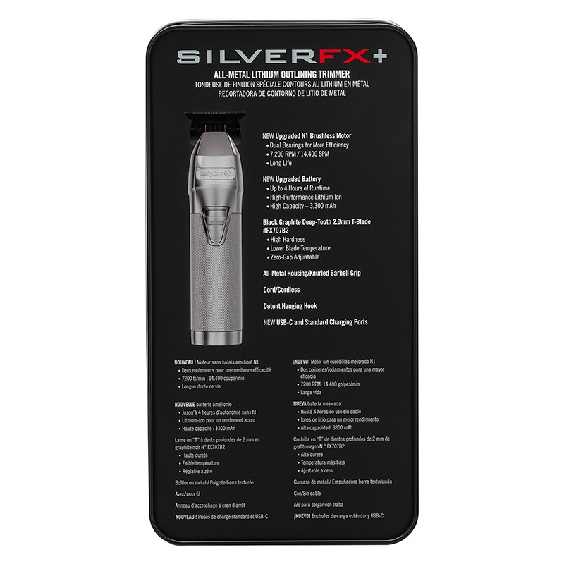 BaBylissPRO SilverFX+ Lithium Outlining N1 Brushless Motor Trimmer – FX787NS