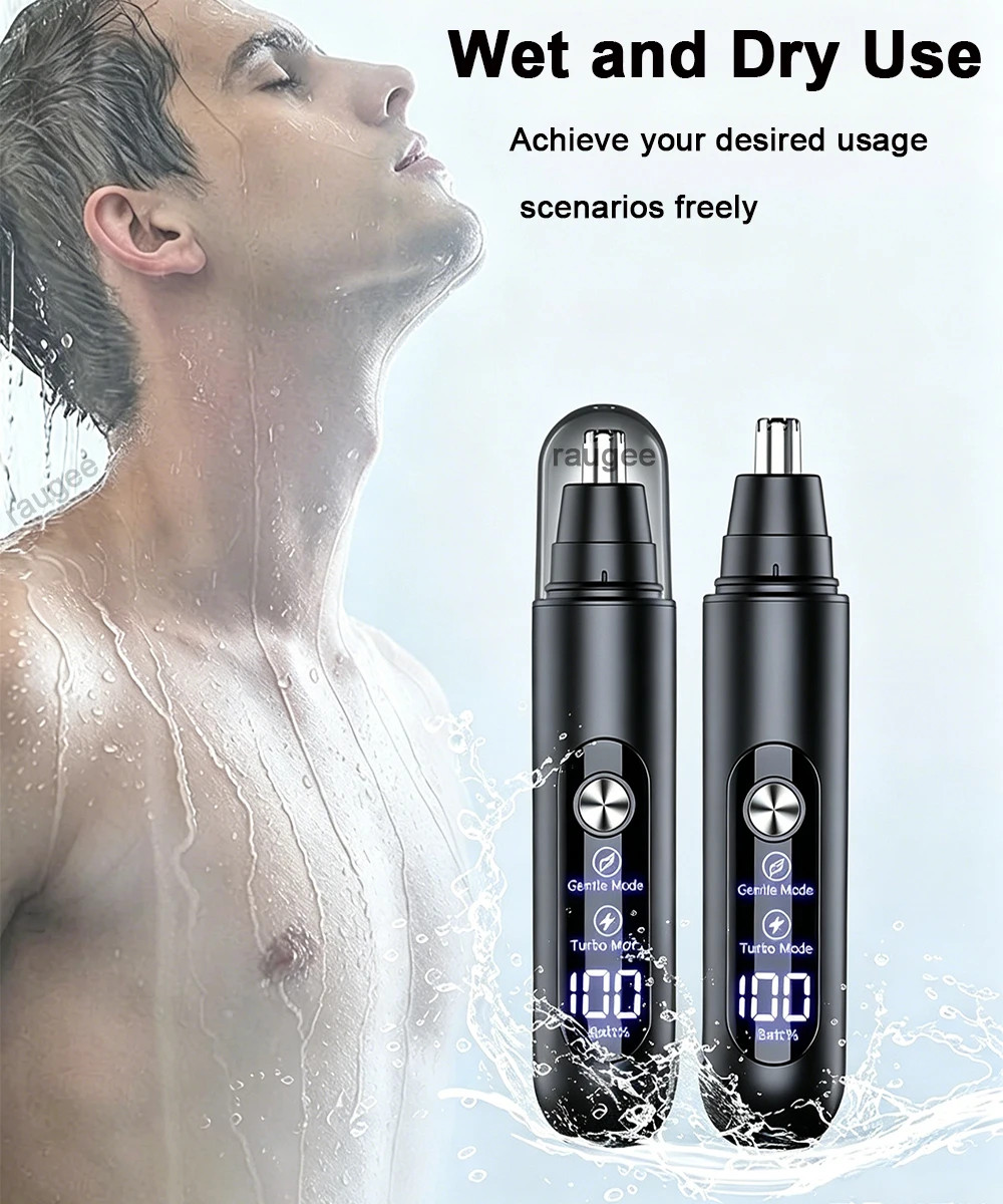 Ear and Nose Hair Trimmer with LED indicator USB Rechargeable Water Resistant