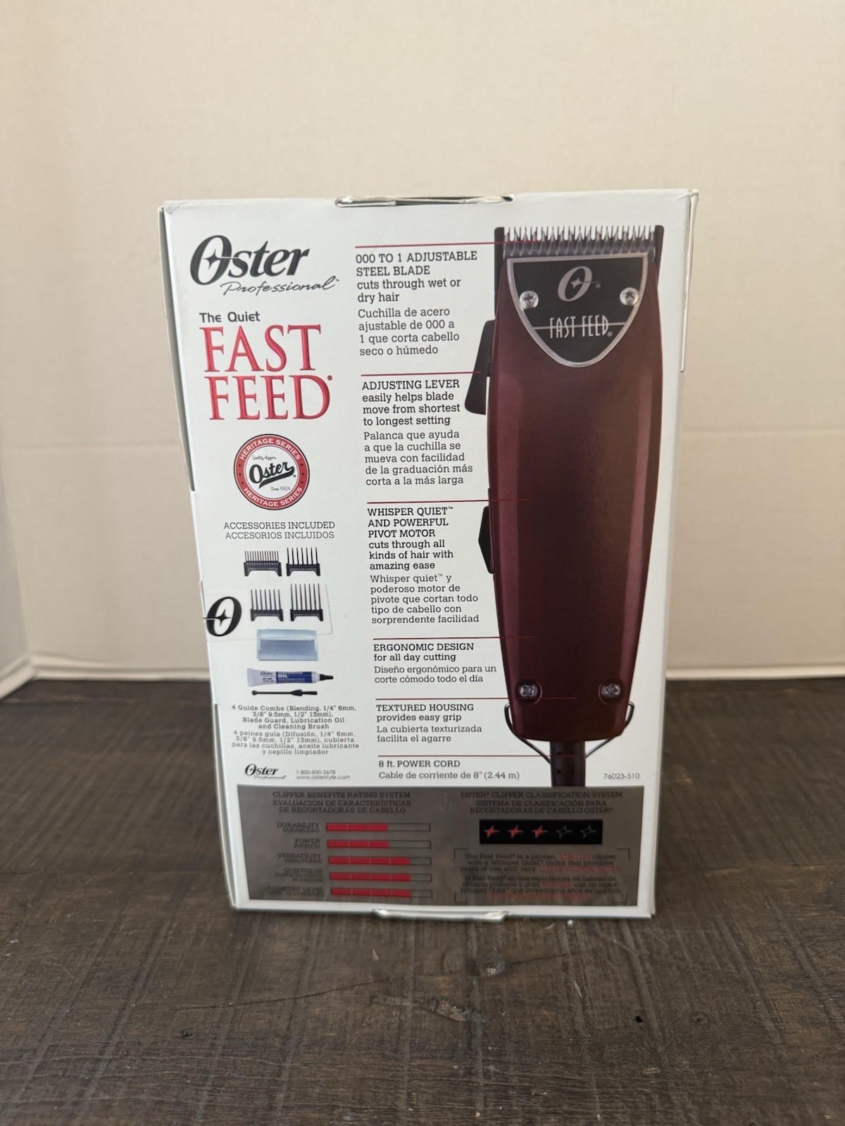 Oster 76023-510 Fast Feed Professional Clipper Adjustable Pivot Motor Made in US