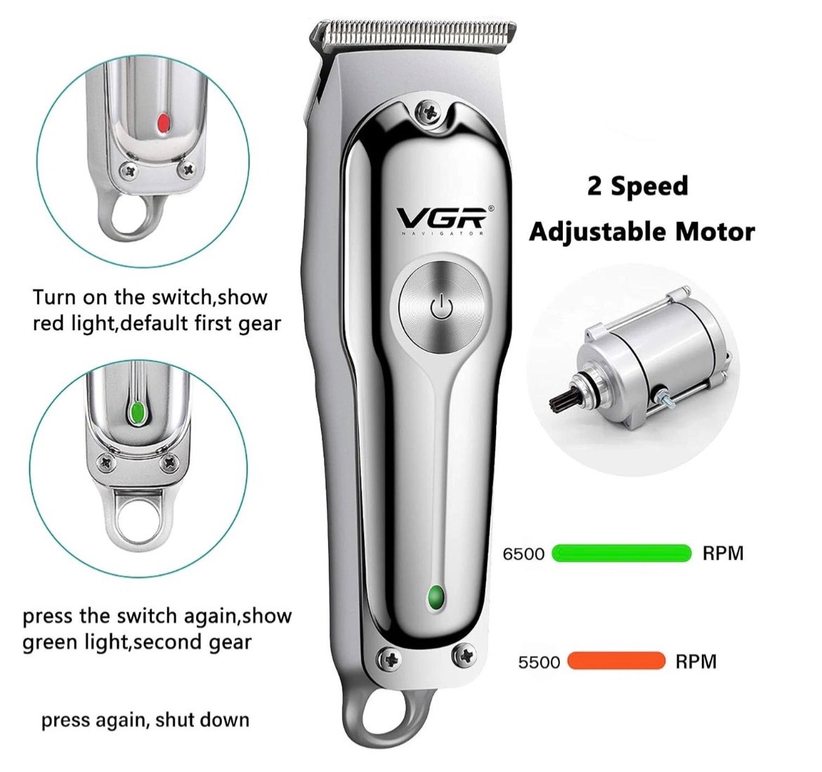 VGR V-071 Hair Cutting Machine Electric Hair Clipper Professional Haircut Machin