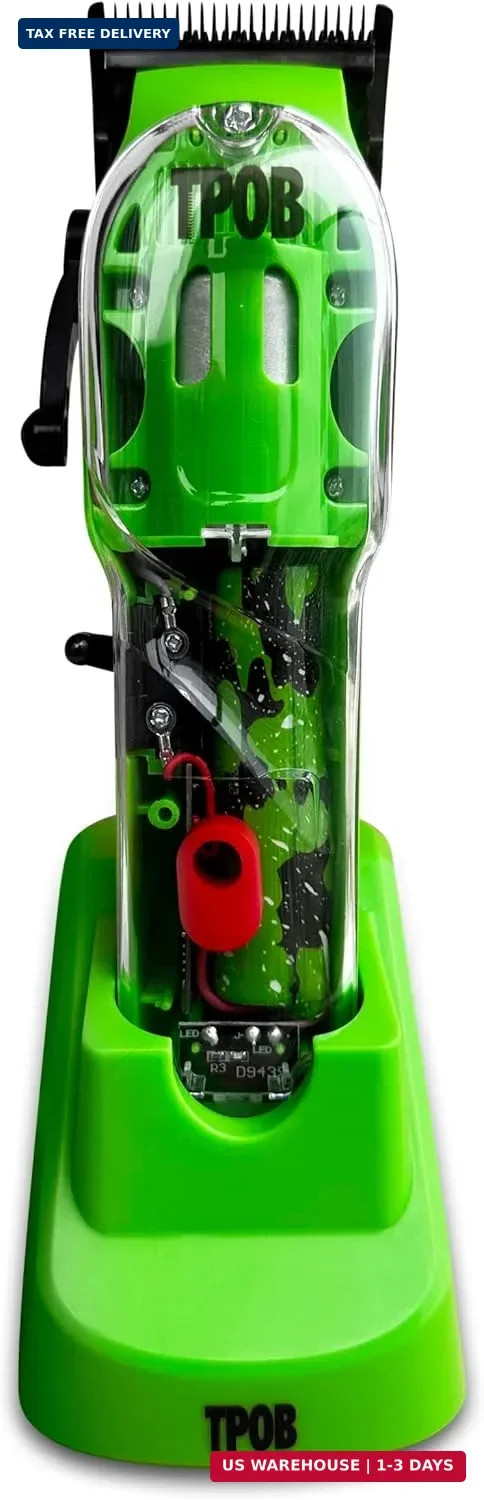 Slime 2 Barber Hair Clippers for Men 6800 RPM with Matte Green Case and X F