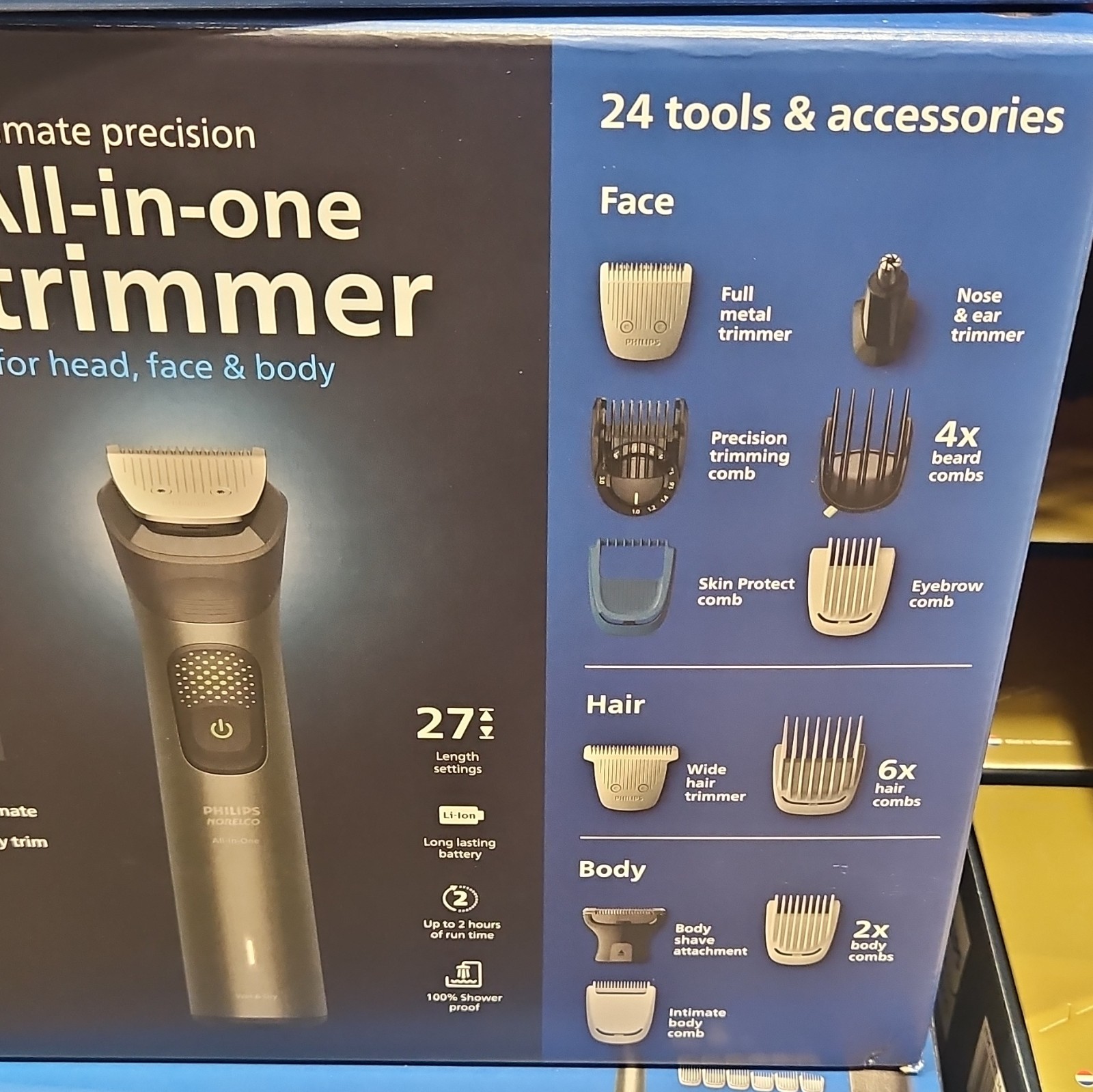 Philips Norelco All-in-One Trimmer 24 Tools, Cordless Wet/Dry Waterproof