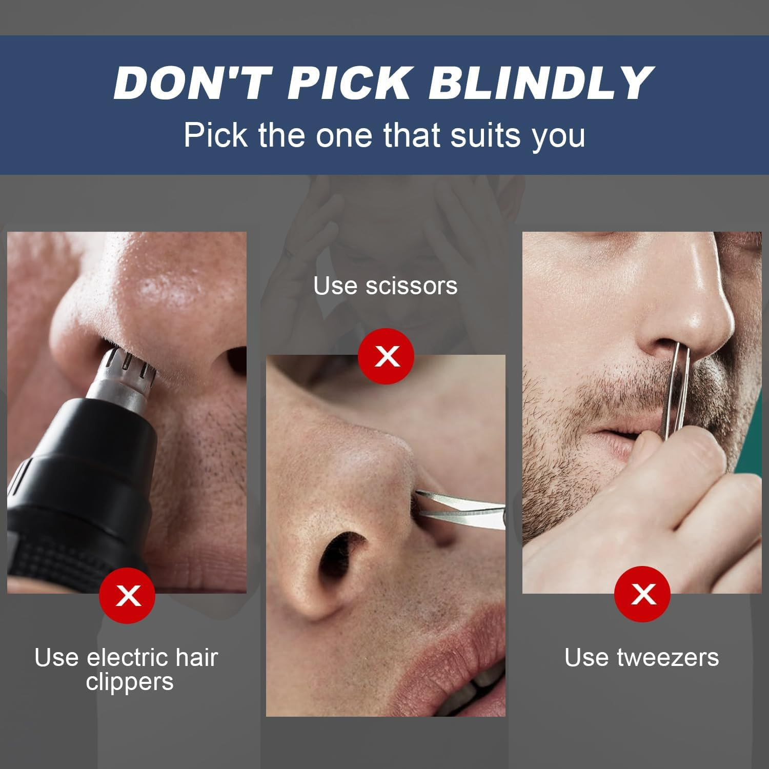 PSKZNSZ 5 Pcs Manual Nose Hair Trimmer, 2-In-1 Double-Sided Nostril | Hair Remov