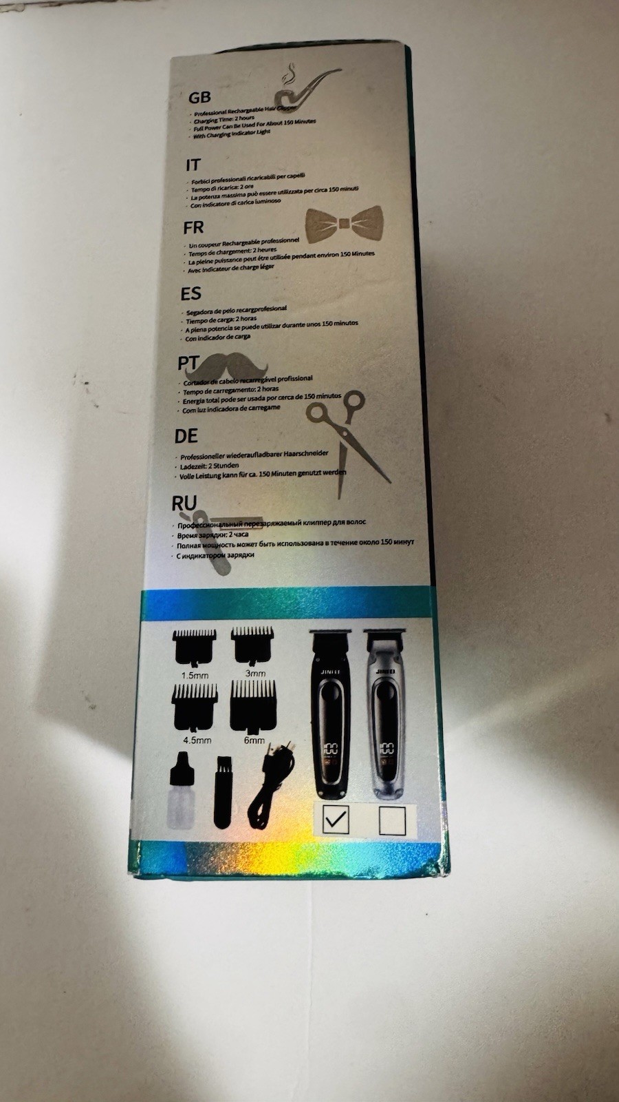 JINFEI AS-1675 Hair Clipper T-Blade USB Rechargeable LED, 1.5-6mm