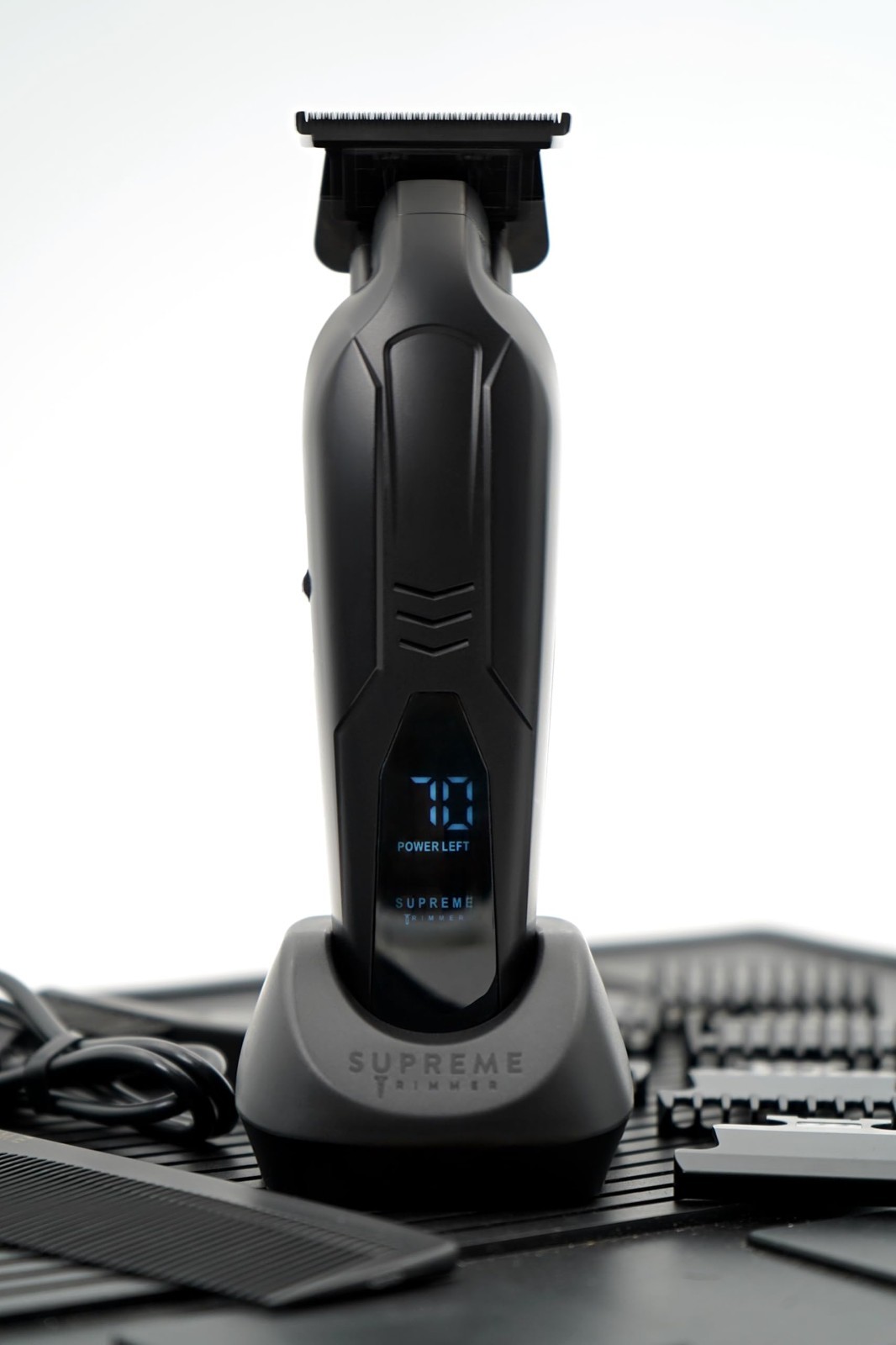 Professional Cordless Barber Trimmer – Ultra Sharp Zero Gap T-Blade, 7000 RPM, F