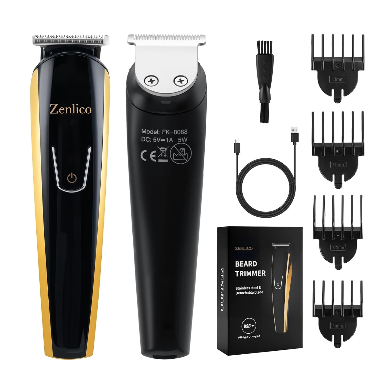 Beard Trimmer for Men, Rechargeable Men’s Hair Trimmer for Mustache, Electric Ra