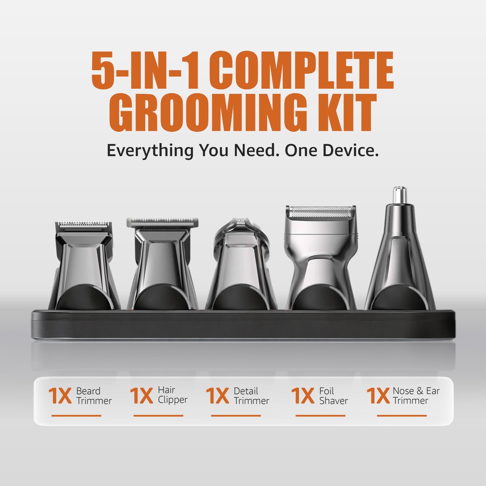 Beard Trimmer for Men Rechargeable, Waterproof Electric Shaver & Hair Trimmer,